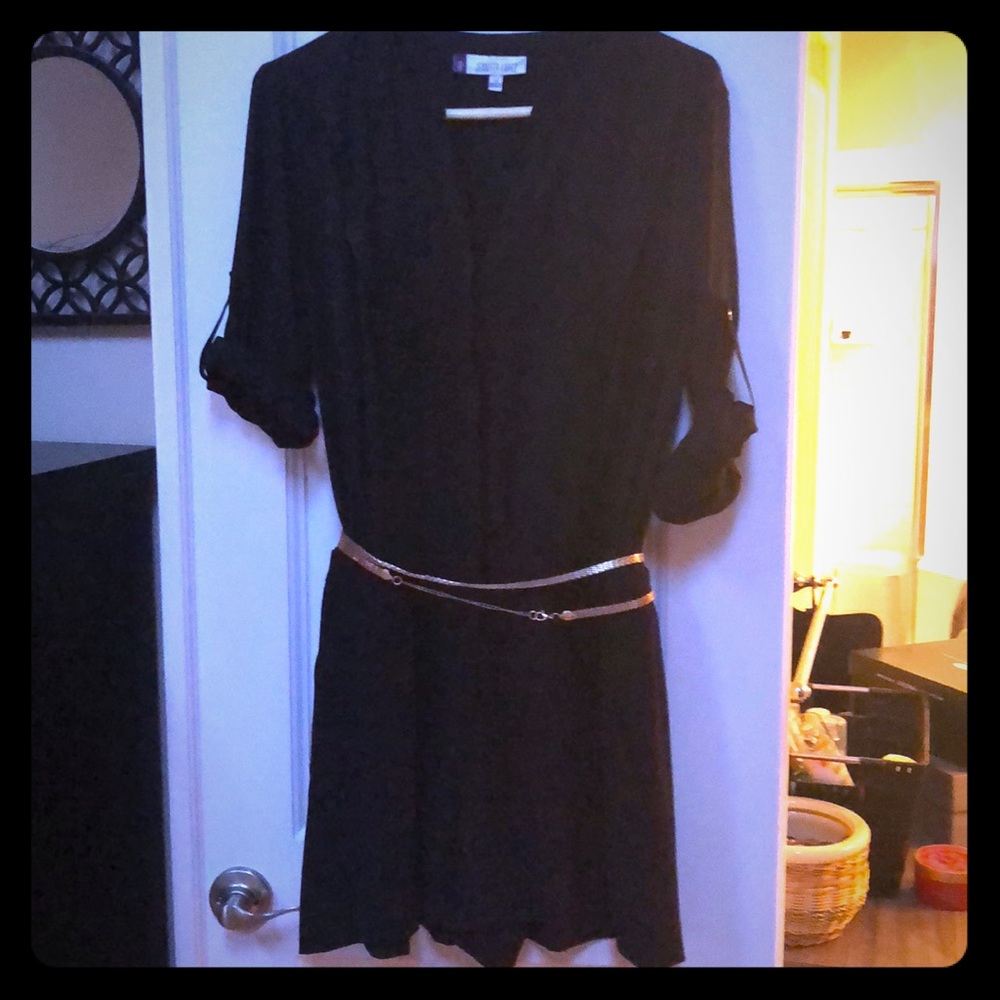 Brand New Sassy Romper with gold accents and belt